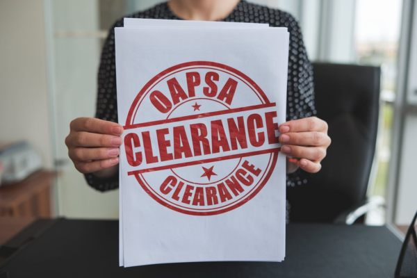 OAPSA Clearance with Red Stamp