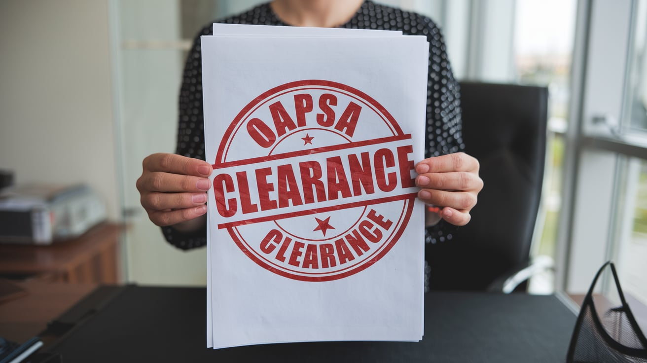 OAPSA Clearance with Red Stamp